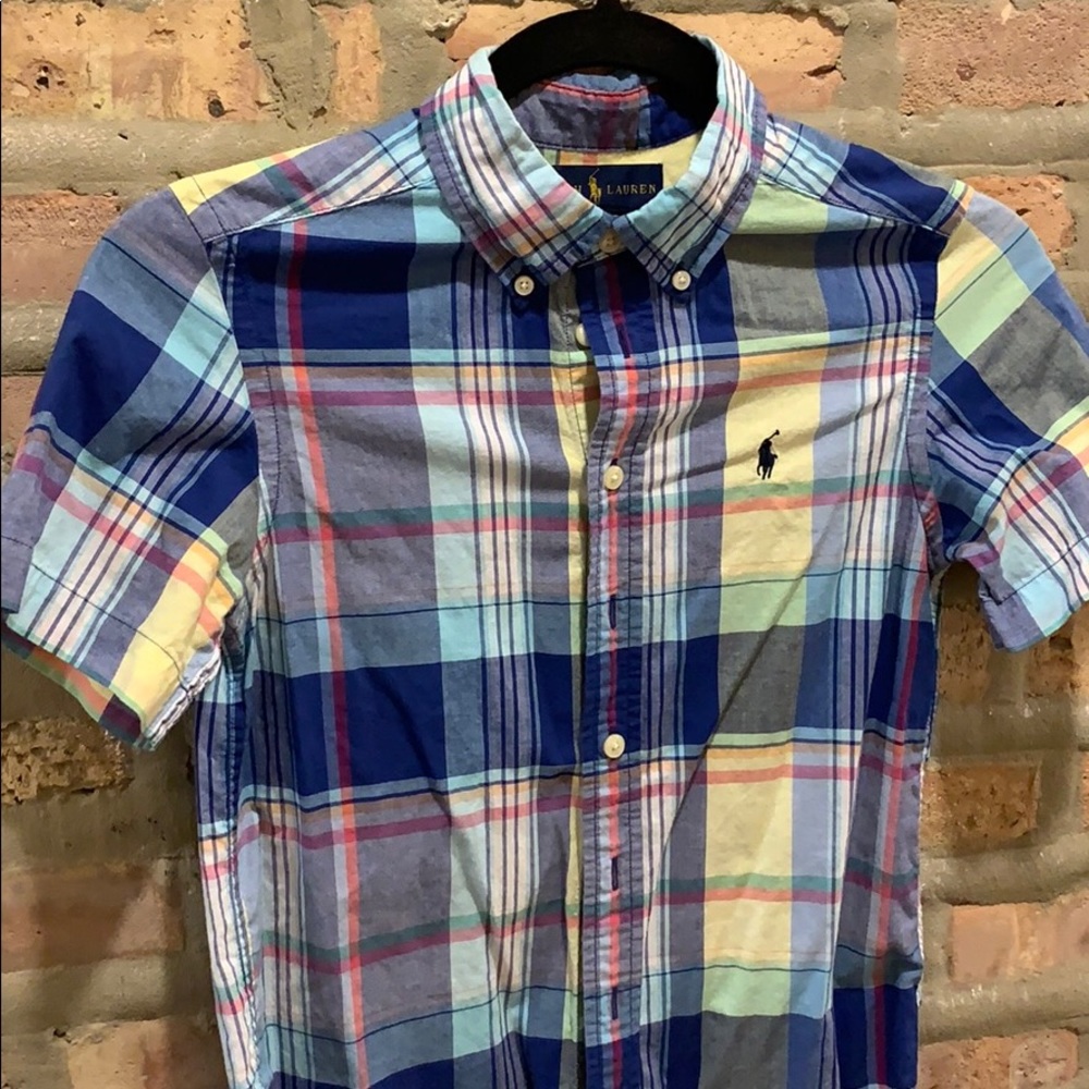 POLO boys plaid shirt size small